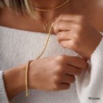 دستبند طلا مدل بافته باریک